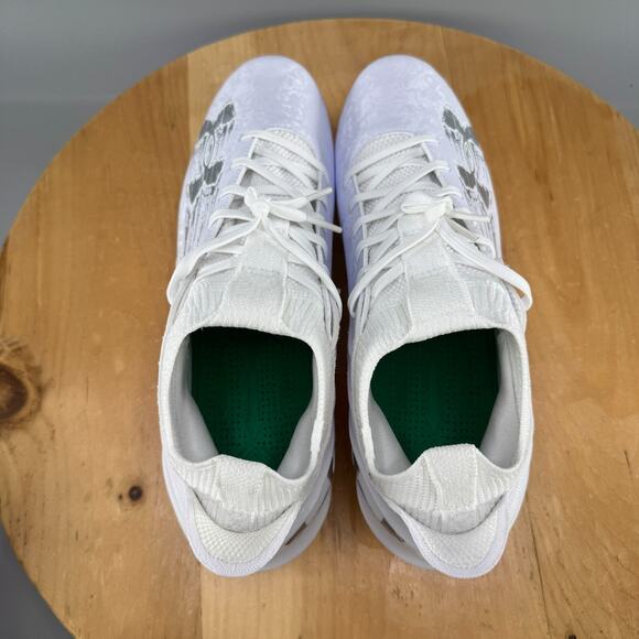 Under Armour Blur Smoke 2.0 MC Suede Mens Size 9 Football Cleats White NEW - Picture 5 of 9